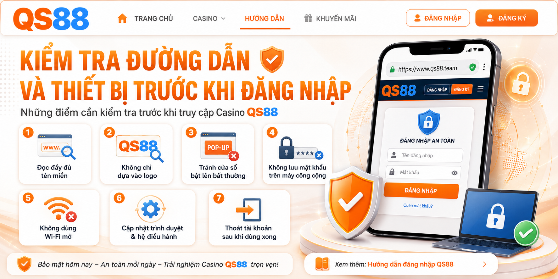 Kiểm tra đường dẫn và thiết bị trước khi đăng nhập