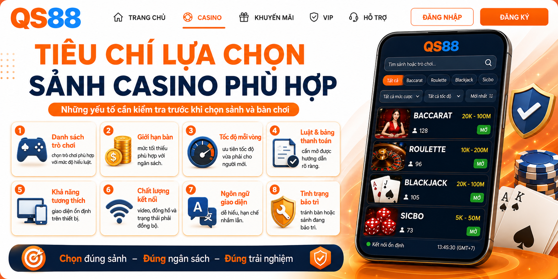 Tiêu chí lựa chọn sảnh casino phù hợp 