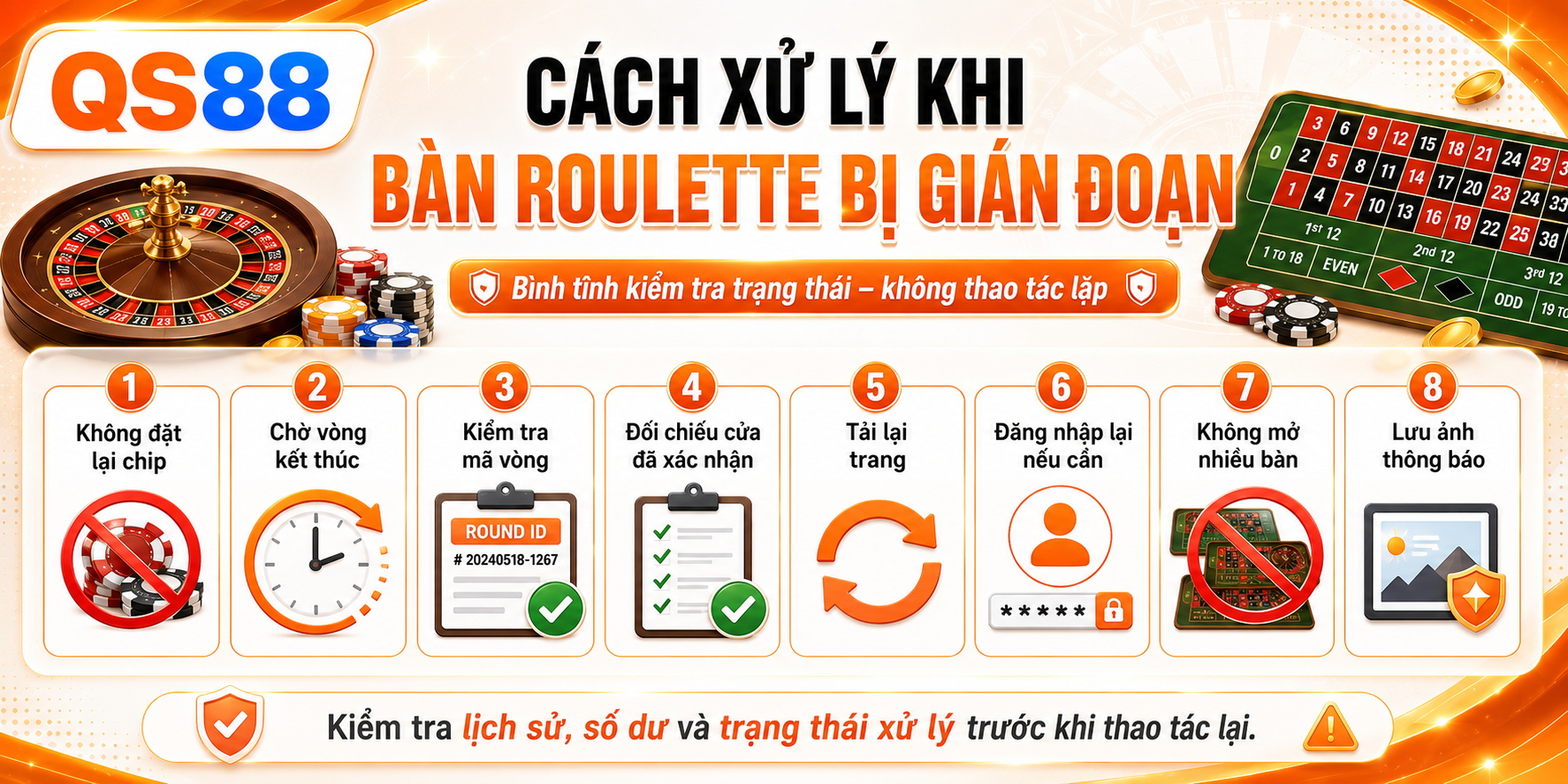 Cách xử lý khi bàn roulette bị gián đoạn
