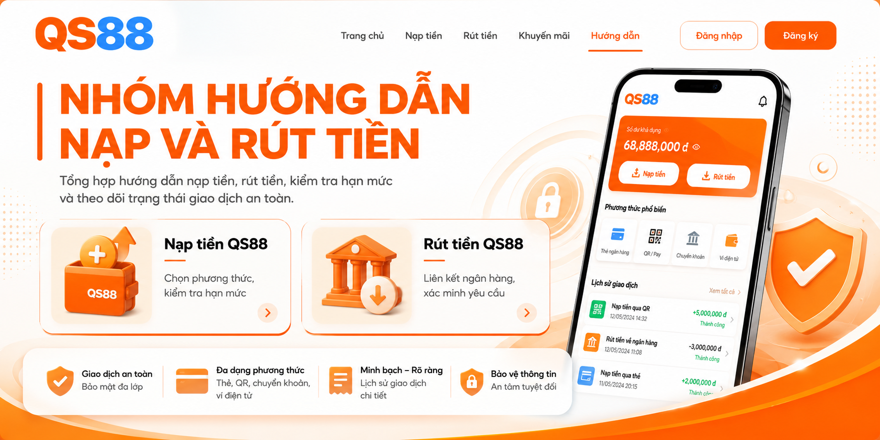 Nhóm hướng dẫn nạp và rút tiền QS88